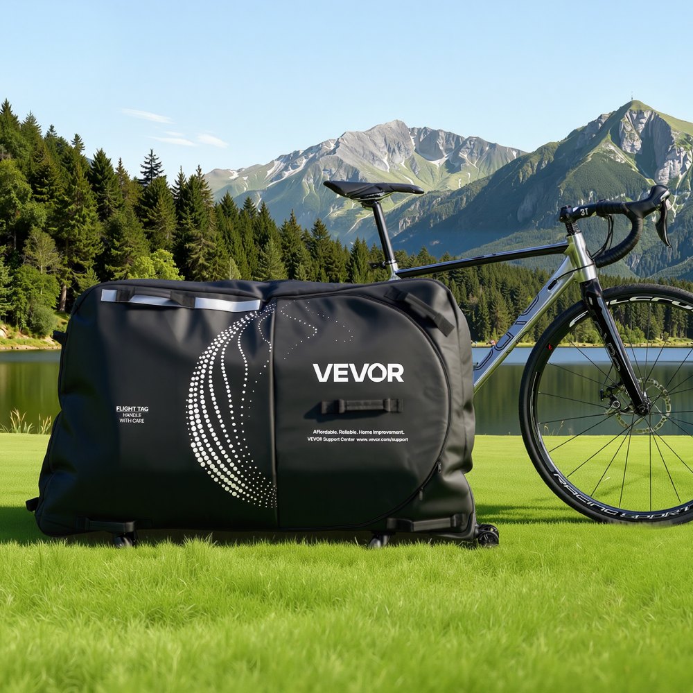 VEVOR Bike Travel Bag, Transport Universal Bicycle Storage Case Bag with TSA Lock, Support Plates, Protection and Fork