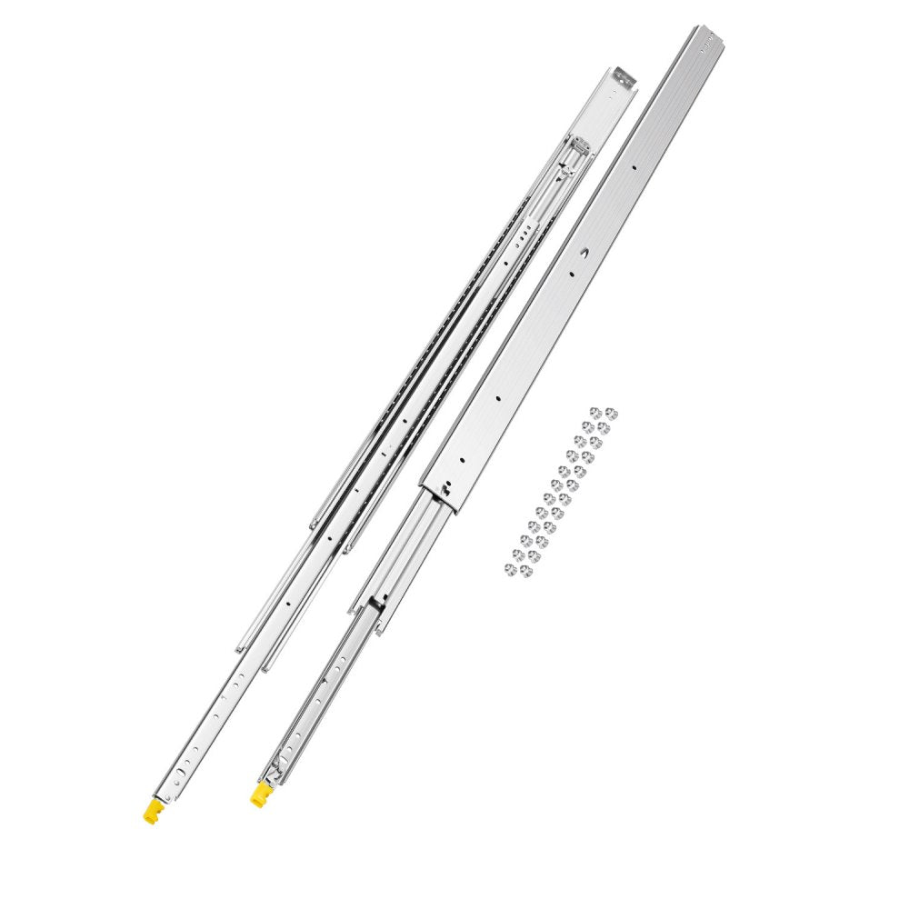 VEVOR 1 Pair Full Extension Drawer Slides 18 20 22 28 30 32 36 38 40 44 48 52 56 60 in, 500 lbs Load Capacity Locking