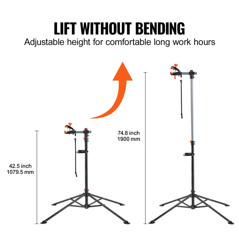 VEVOR Bike Repair Stand, 80 lbs Heavy-duty Steel Bicycle Repair Stand, Adjustable Height Bike Maintenance Workstand