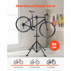 VEVOR Bike Repair Stand, 66 lb Heavy-duty Bicycle Work Stand with 32.8-56.6 in Adjustable Height & Magnetic Tool Tray