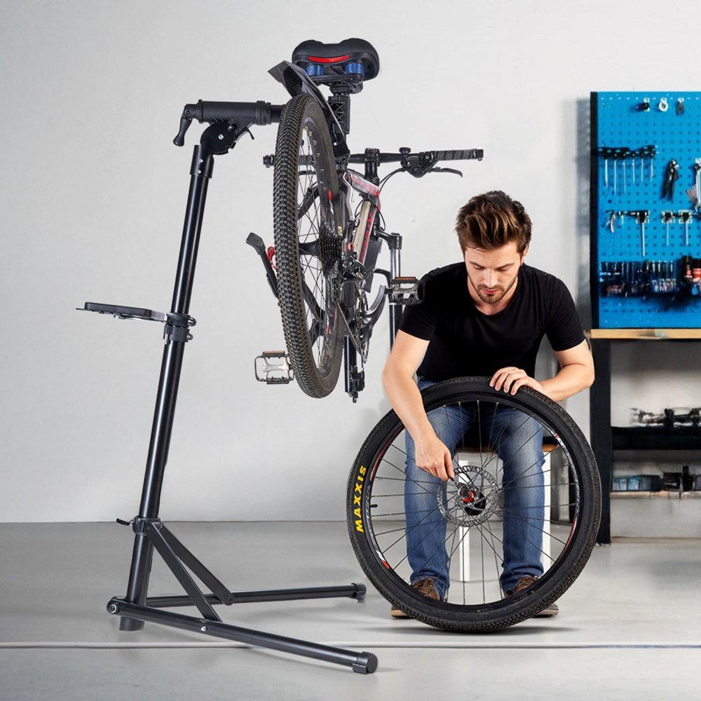 VEVOR Bike Repair Stand, 85 lb Heavy-duty Bicycle Work Stand with 40.7-64.1 in Adjustable Height & Magnetic Tool Tray