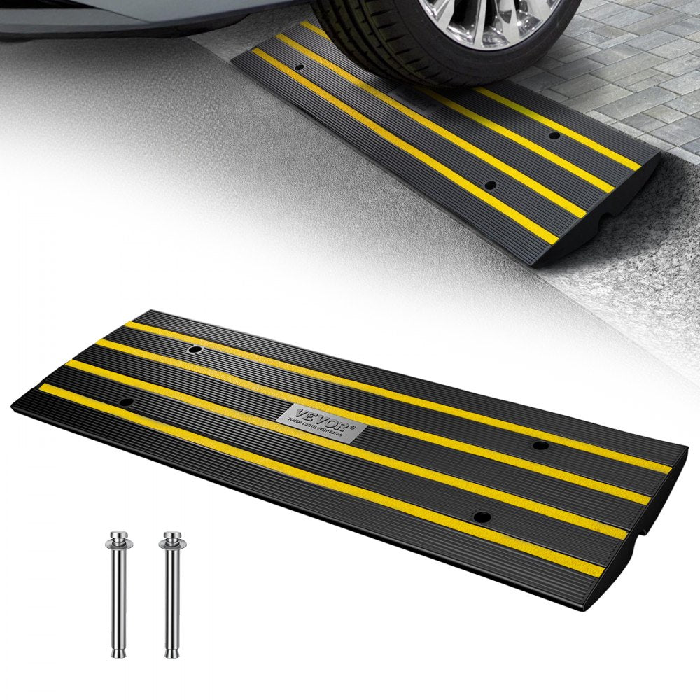 VEVOR Curb Ramp, 2.6" Rise Rubber Driveway Ramps, Heavy Duty 33069 lbs Weight Capacity Threshold Ramp, Curbside Bridge
