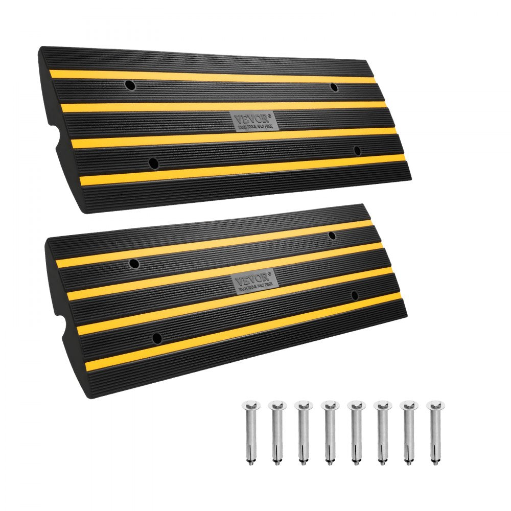 VEVOR Curb Ramp, 2 Pack, 2.6" Rise, Rubber Driveway Ramps, Heavy Duty 33069 lbs Weight Capacity Threshold Ramp