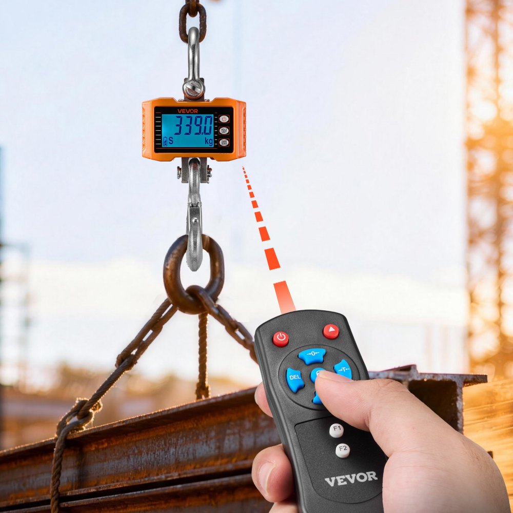 VEVOR Digital Crane Scale, 4400 lbs/2000 kg Max Capacity, Heavy Duty Industrial Hanging Scale with Cast Aluminum Case &