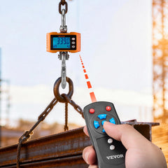 VEVOR Digital Crane Scale, 4400 lbs/2000 kg Max Capacity, Heavy Duty Industrial Hanging Scale with Cast Aluminum Case &