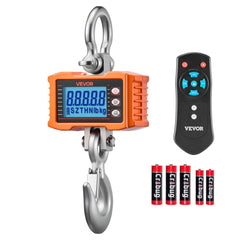 VEVOR Digital Crane Scale, 4400 lbs/2000 kg Max Capacity, Heavy Duty Industrial Hanging Scale with Cast Aluminum Case &