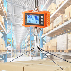 VEVOR Digital Crane Scale, 2200 lbs/1000 kg, Industrial Heavy Duty Hanging Scale with Remote Control, Cast Aluminum