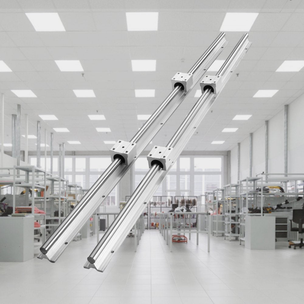 VEVOR Linear Guide Rail Set, SBR12 1000mm, 2 PCS 39.4 in/1000 mm SBR12 Guide Rails and 4 PCS SBR12UU Slide Blocks