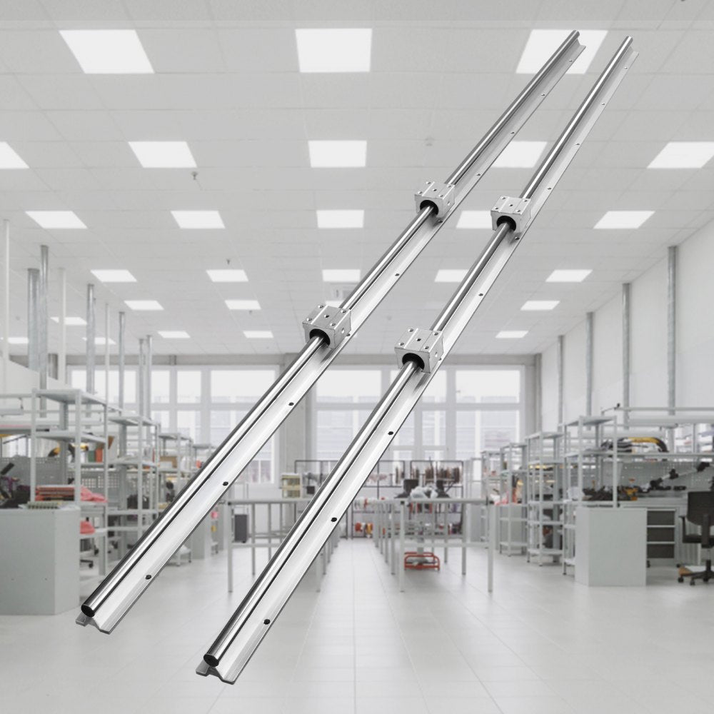 VEVOR Linear Guide Rail Set, SBR16 1500mm, 2 PCS 59 in/1500 mm SBR16 Guide Rails and 4 PCS SBR16UU Slide Blocks, Linear