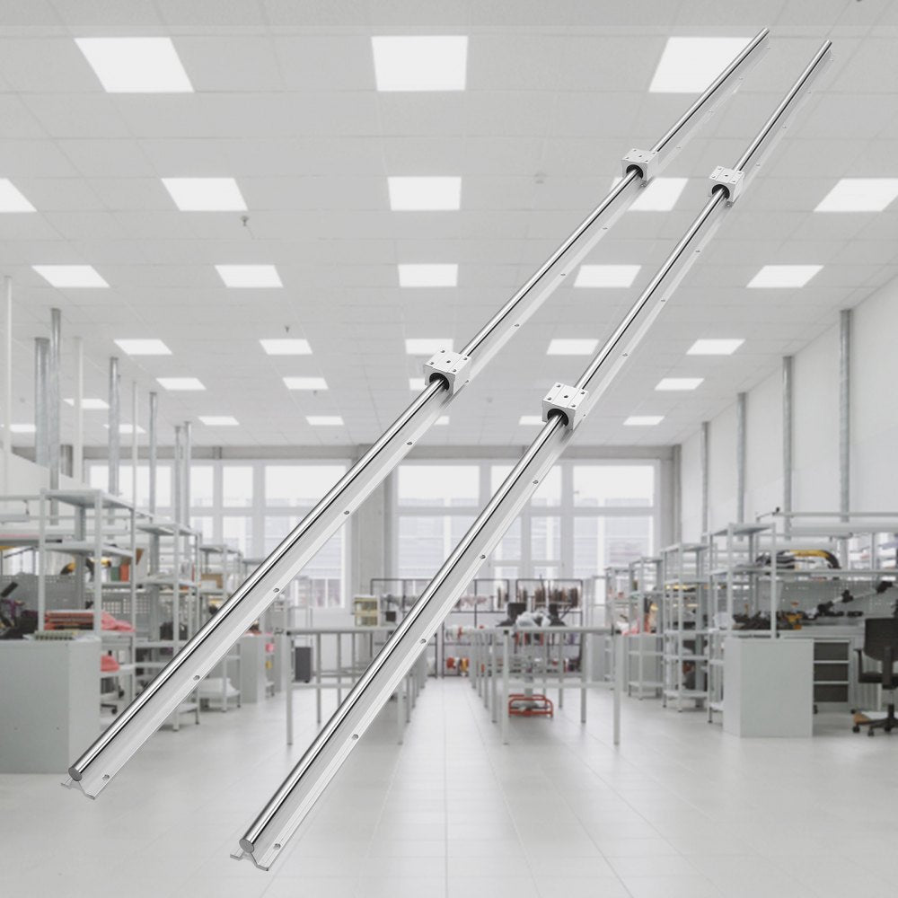 VEVOR Linear Guide Rail Set, SBR16 2000mm, 2 PCS 78.7 in/2000 mm SBR16 Guide Rails and 4 PCS SBR16UU Slide Blocks