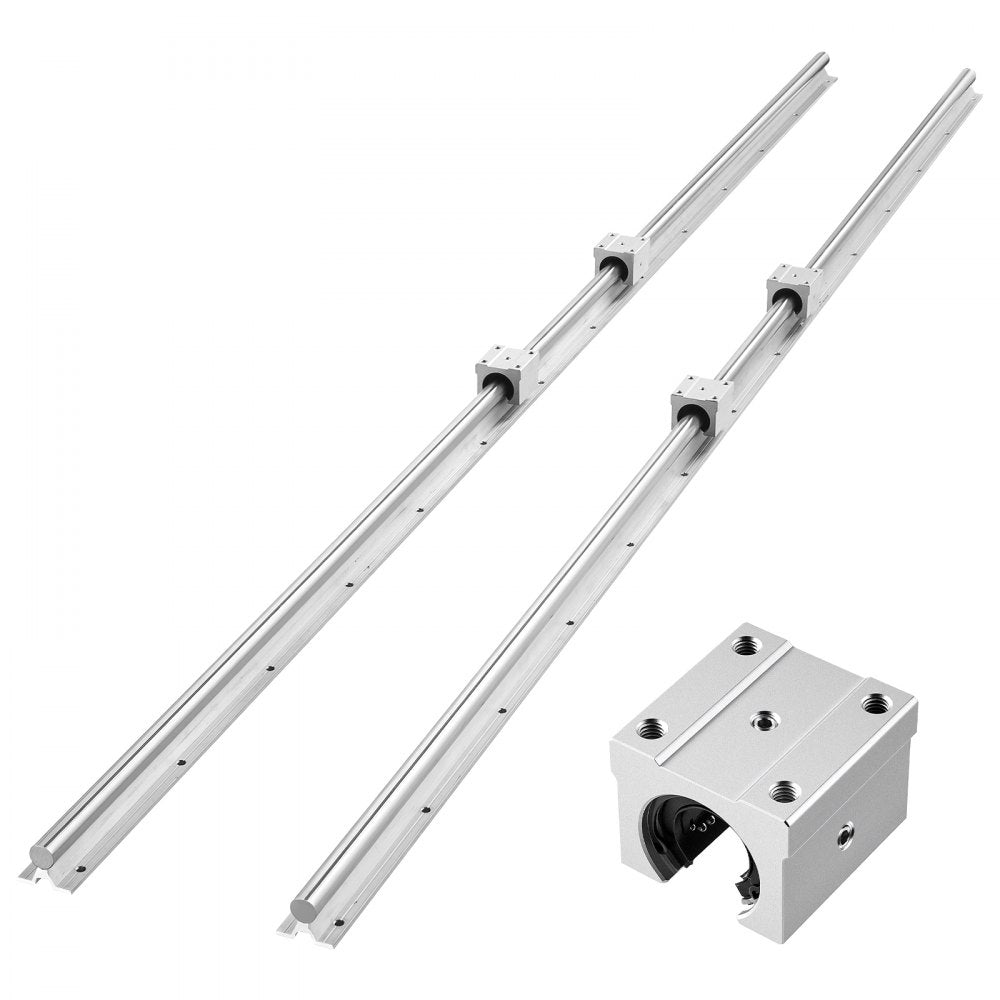 VEVOR Linear Rail Kit, SBR20, 2Pcs 2000 mm (78.74 inch) Linear Motion Guide Rails and 4Pcs Bearing Slide Blocks, Fully