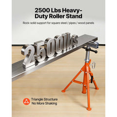 VEVOR Roller Stand, Heavy Duty 2500 LBS Load Capacity, 27.6"-52" Height Adjustable, 45# Steel Folding Roller Support