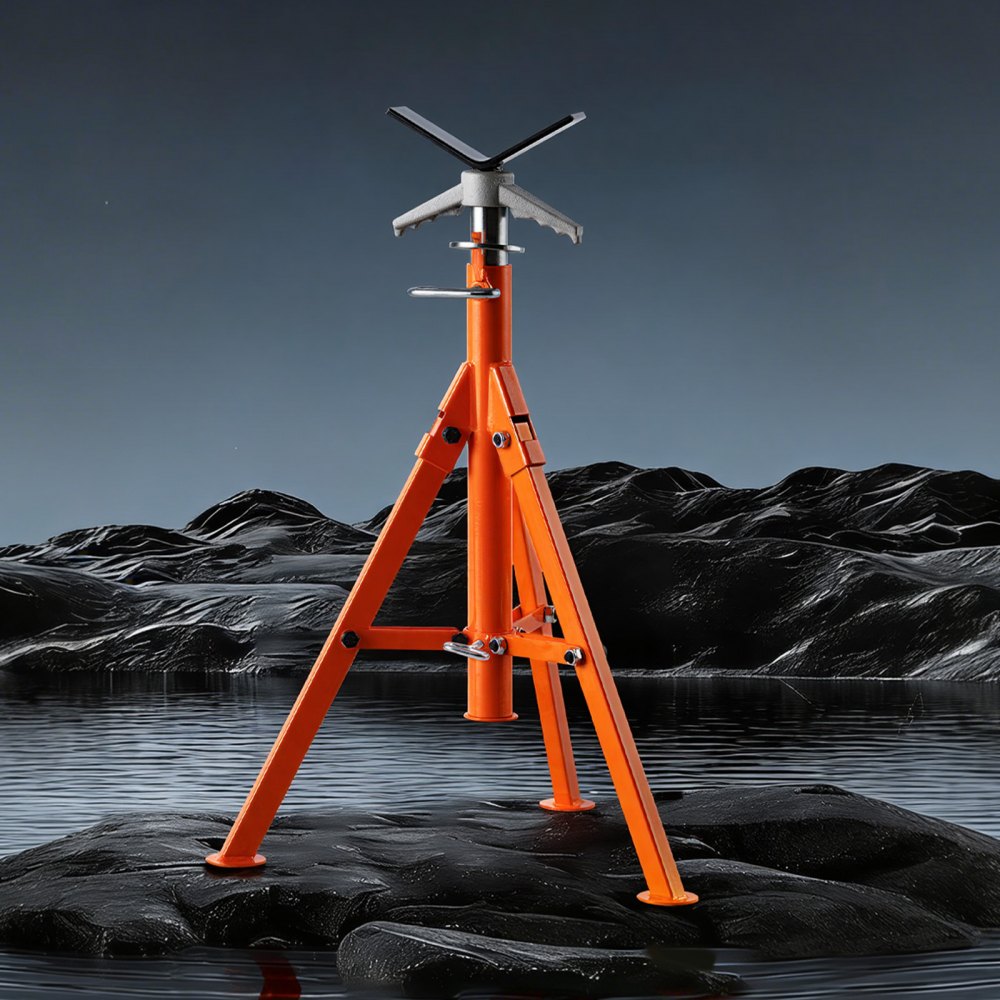 VEVOR Pipe Stand, 2500LBS Heavy Duty Pipe Stands, 27.2"-52" Height Adjustable V Head Pipe Stand, 45# Steel Folding
