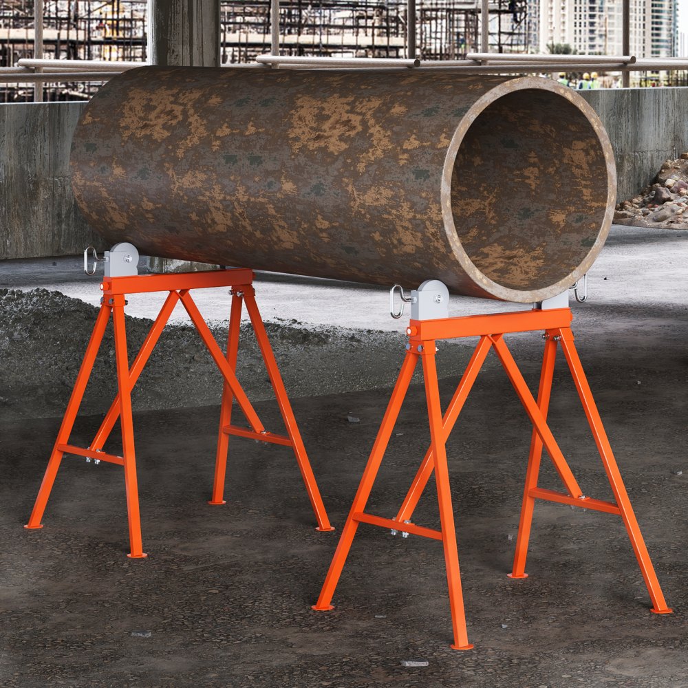 VEVOR Pipe Stand with Roller Head, Heavy Duty 2500 LBS Load Capacity, Suitable for 2-36 inches Pipes, 45# Steel Roller