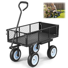 VEVOR Garden Cart with Seat, 500 LBS, Rolling Steel Garden Work Seat with Wheels, Heavy Duty Gardening Stool, with Tool
