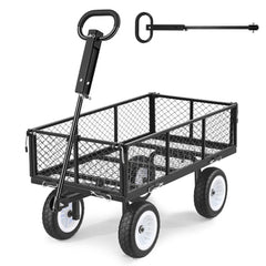 VEVOR Garden Cart, 900 LBS, Heavy Duty Steel Yard and Garden Utility Wagon with 10-Inch Tires, Outdoor Gardening Stool