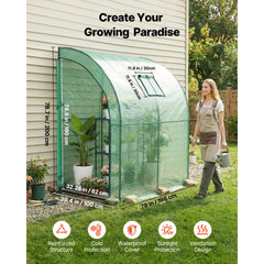 VEVOR Walk-in Green House, 78 x 39.4 x 78.7 in, Greenhouse with Shelves, High Strength PE Cover with Zipper Door and