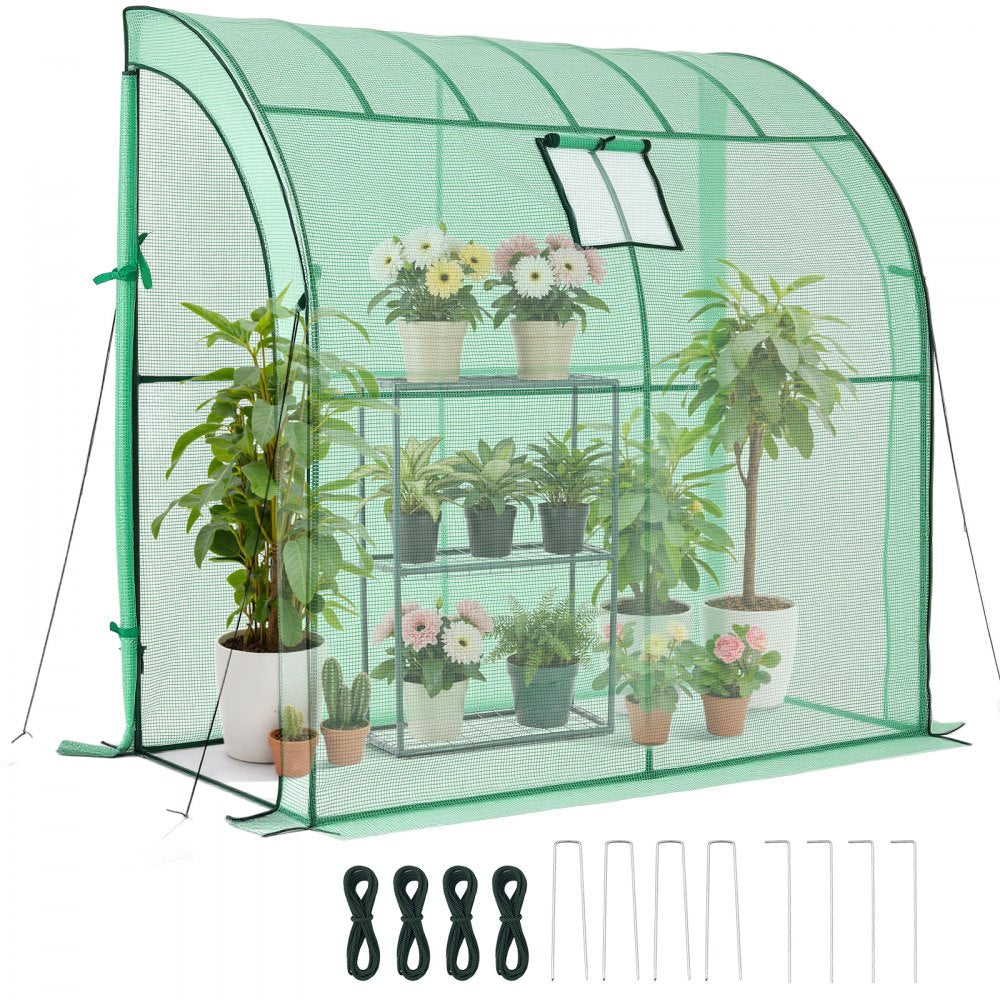VEVOR Walk-in Green House, 78 x 39.4 x 78.7 in, Greenhouse with Shelves, High Strength PE Cover with Zipper Door and