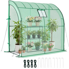 VEVOR Walk-in Green House, 78 x 39.4 x 78.7 in, Greenhouse with Shelves, High Strength PE Cover with Zipper Door and