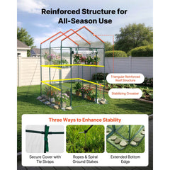 VEVOR Walk-in Green House, 54 x 54 x 77.2 in, Greenhouse with Shelves, High Strength PE Cover with Zipper Door and