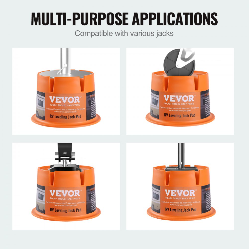 VEVOR Trailer Jack Block, 2000 lbs Capacity per RV Leveling Block, High-quality Polypropylene RV Camper Stabilizer