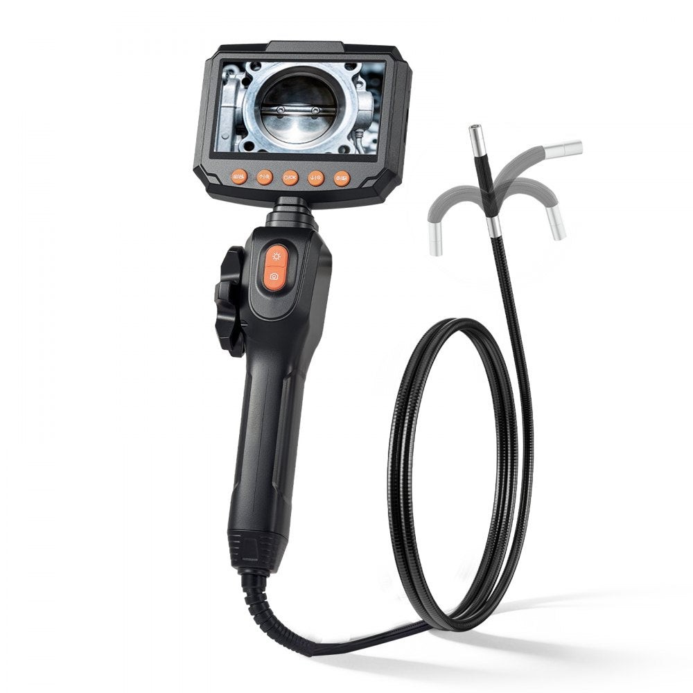 VEVOR Articulating Borescope Camera with Light, Two-Way Articulated Endoscope, 0.24" Slim Lens, 4.3" IPS Screen, 8X