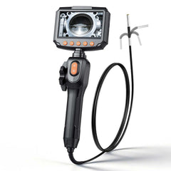VEVOR Articulating Borescope with 0.15" Ultra Slim Lens, Two-Way Articulated Endoscope with Light, 4.3" IPS Screen