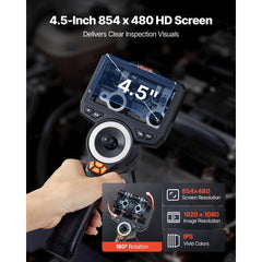 VEVOR 4-Way Articulating Endoscope with Light, True 1080P HD Industrial Borescope Inspection Camera with Articulated