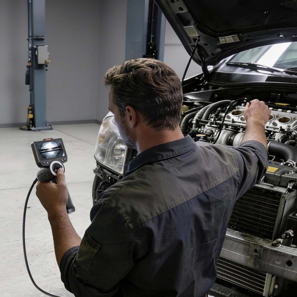 VEVOR 4-Way Articulating Endoscope with Light, True 1080P HD Industrial Borescope Inspection Camera with Articulated