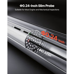 VEVOR Articulating Endoscope with Light, 4-Way 360° Articulated Borescope Camera, 0.24" Slim Lens 1920 x 1080, 6" HD