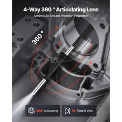 VEVOR Automotive Borescope Camera - 360° 4-Way, 0.15" Lens - 360°Articulation-4.9 ft / 0.15 inch