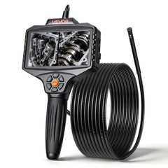 VEVOR Endoscope with Light, 360° View Coverage Industrial Borescope Inspection Camera with Rotating Probe, 1080P HD