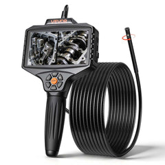 VEVOR Endoscope with Light, 360° View Coverage Industrial Borescope Inspection Camera with Rotating Probe, 1080P HD