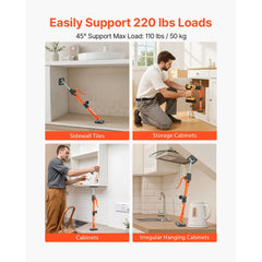 VEVOR Cabinet Jack Support Pole, 2-Pack, 15.75-23.6 Inch Steel Telescopic Quick Support Rod, Adjustable 3rd Hand System