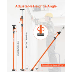 VEVOR Cabinet Jack Support Pole, 2-Pack, 49.2-114.6 Inch Steel Telescopic Quick Support Rod, Adjustable 3rd Hand System