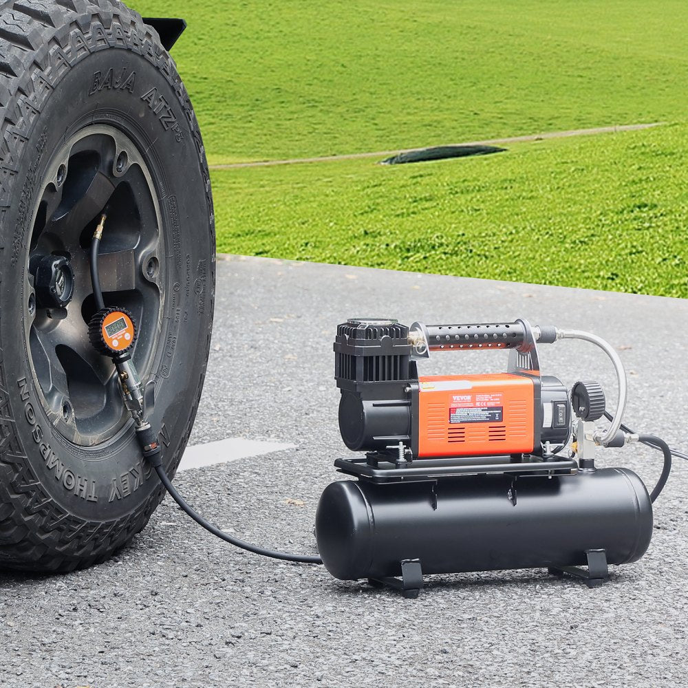 VEVOR 12V Heavy Duty Air Compressor with 6L Tank Kit, 6.35 CFM Portable Tire Inflator, 150PSI Offroad Air Compressor