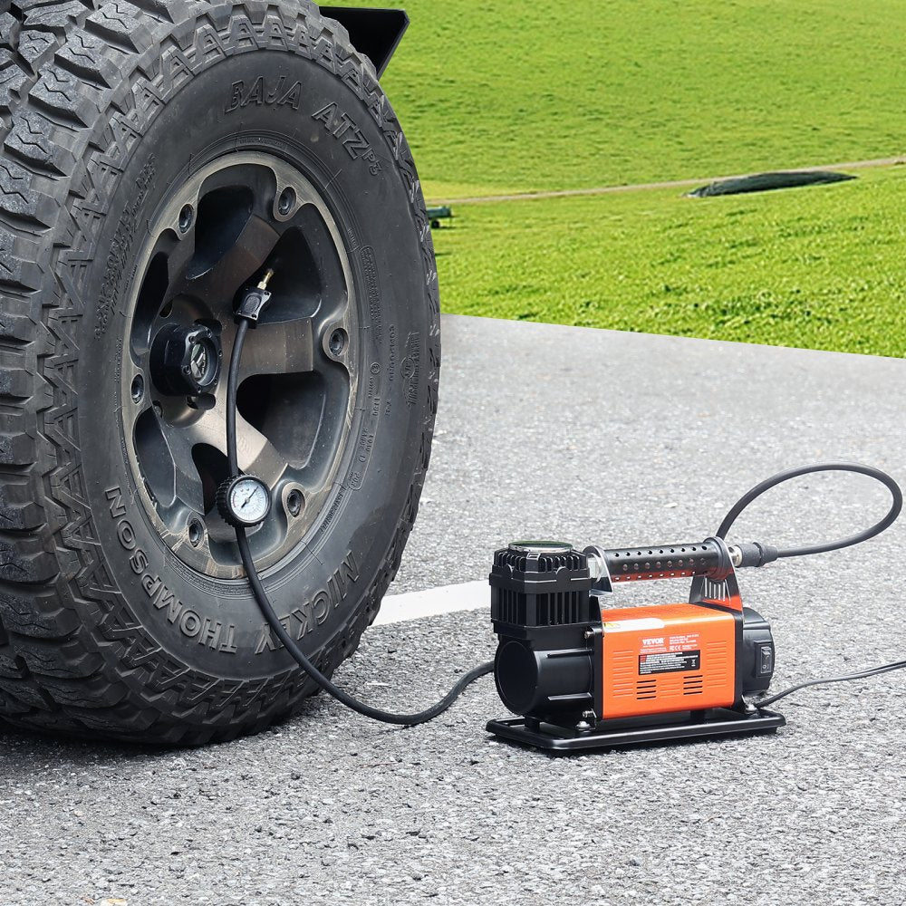 VEVOR 12V Portable Tire Inflator, 7.06CFM Heavy Duty Air Compressor, 150PSI Offroad Air Pump with Adapters for Car SUV