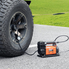 VEVOR 12V Portable Tire Inflator, 7.06CFM Heavy Duty Air Compressor, 150PSI Offroad Air Pump with Adapters for Car SUV