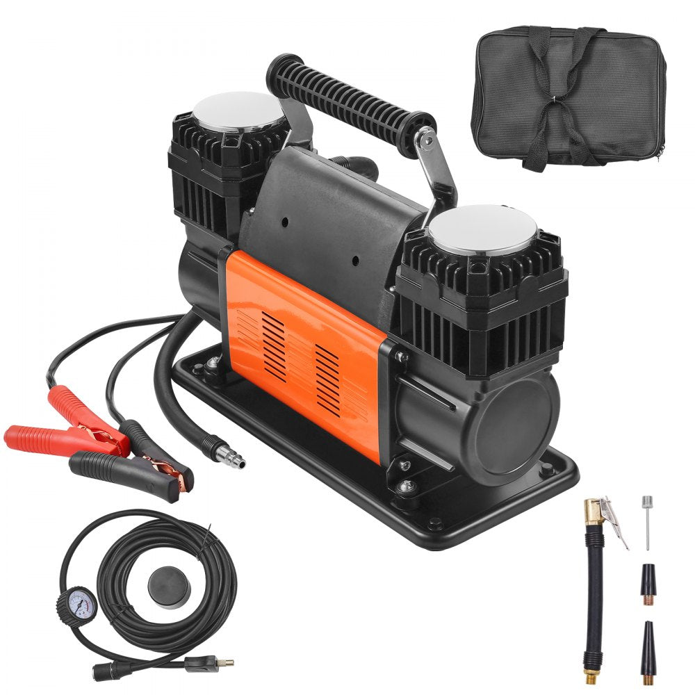 VEVOR 10.6 CFM Heavy Duty Air Compressor, 30s Fast Inflation | Dual-Cylinder Portable Tire Inflator, 12V 150PSI Offroad