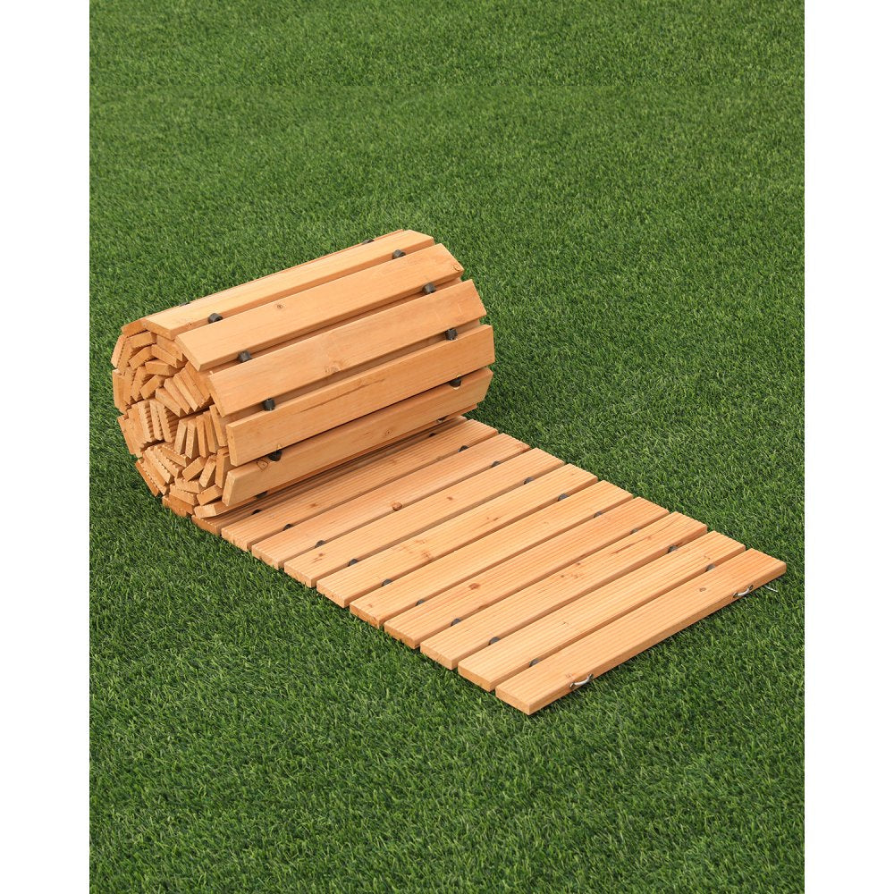 VEVOR Wooden Garden Pathway, 12 ft L x 17 in W, Non-Slip Straight Garden Walkway, Roll Out Cedar Outdoor Walkway Path