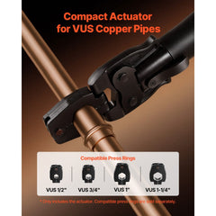 VEVOR Press Actuator for 24KN Compact Series Press Tools, Works with 1/2", 3/4", 1" & 1-1/4" Press Rings - Compatible