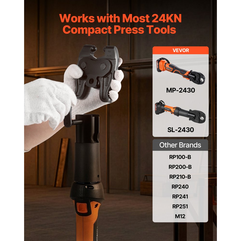VEVOR Press Actuator for 24KN Compact Series Press Tools, Works with 1/2", 3/4", 1" & 1-1/4" Press Rings - Compatible