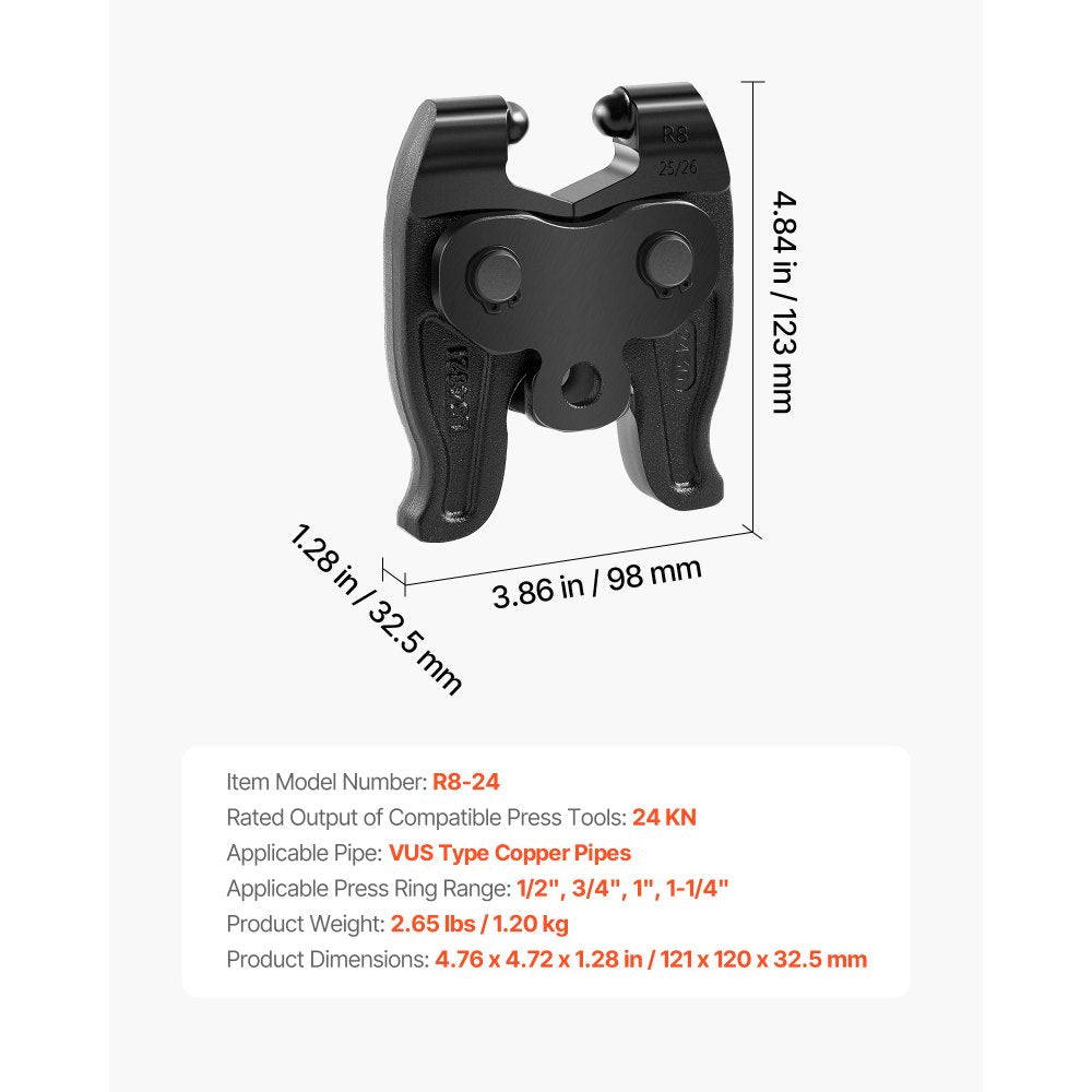VEVOR Press Actuator for 24KN Compact Series Press Tools, Works with 1/2", 3/4", 1" & 1-1/4" Press Rings - Compatible
