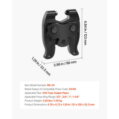 VEVOR Press Actuator for 24KN Compact Series Press Tools, Works with 1/2", 3/4", 1" & 1-1/4" Press Rings - Compatible