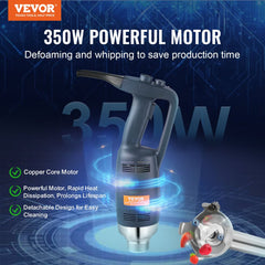 VEVOR Commercial Immersion Blender, 350W Heavy Duty Hand Mixer, 16 inch Stepless Variable Speed Mixer with Stainless
