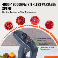 VEVOR Commercial Immersion Blender, 350W Heavy Duty Hand Mixer, 16 inch Stepless Variable Speed Mixer with Stainless