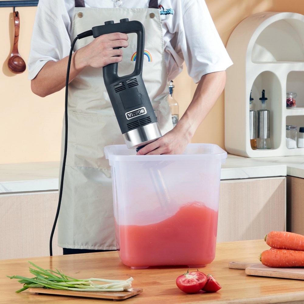 VEVOR Commercial Immersion Blender, 750W 12" Heavy Duty Hand Mixer, Variable Speed Kitchen Stick Mixer with 304