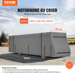 VEVOR Class A RV Cover, 40-43 ft Motorhome Cover, Non-woven Fabric Motorhome RV Cover, Waterproof, Windproof and