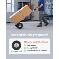 VEVOR Hand Truck, 500 lbs Load Capacity, Heavy-Duty Hand Truck Dolly with Non-Slip Wheels & Handle, Aluminum Alloy