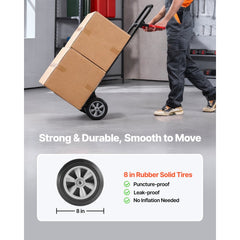 VEVOR Hand Truck, 600 lbs Load Capacity, Heavy-Duty Hand Truck Dolly with Wheels & Telescoping Handle, Portable Dolly